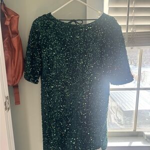 Lulu's Green Sequin Mini Dress